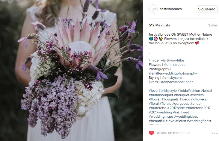 Un ramo precioso e inspirador en Festival Brides