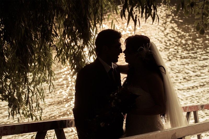 Contraluz. Parque Ribera de Castilla al atardecer. M+R. 2014